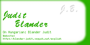 judit blander business card